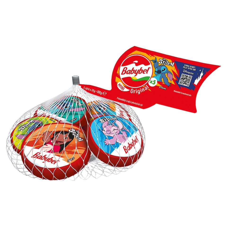 Babybel Mini Original poloměkký zrající plnotučný sýr 5 x 20g (100g)