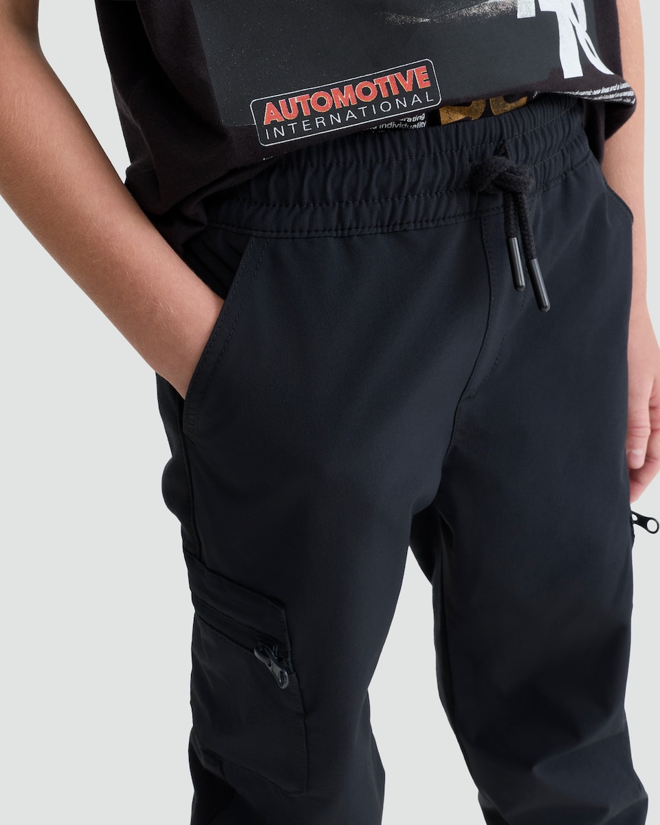 image 1 of F&F Boys Cuffed Cargo Joggers in Black