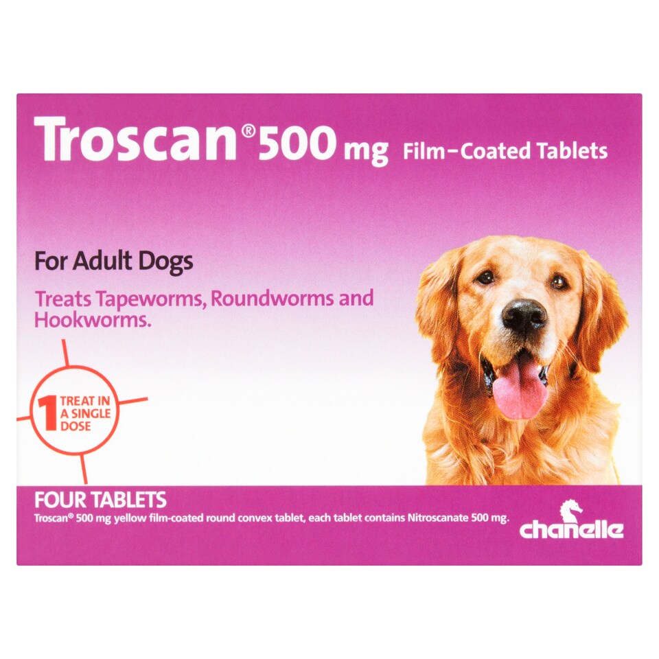 Troscan All In One Worm Tablets Large Dog 500Mg
