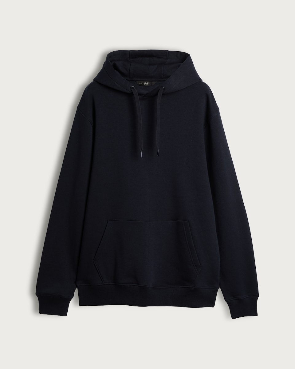 image 1 of F&F Regular Fit Cotton Rich Drawstring Hoodie in Navy