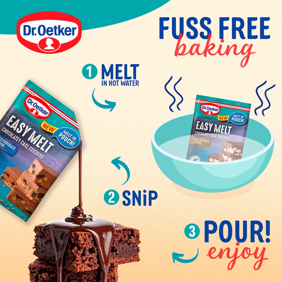 image 1 of Dr. Oetker Easy Melt Chocolatey Cake Covering Dark Chocolate Flavour 150g