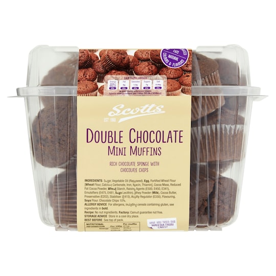 Scotts Double Chocolate Chip Muffins 375G Tesco Groceries