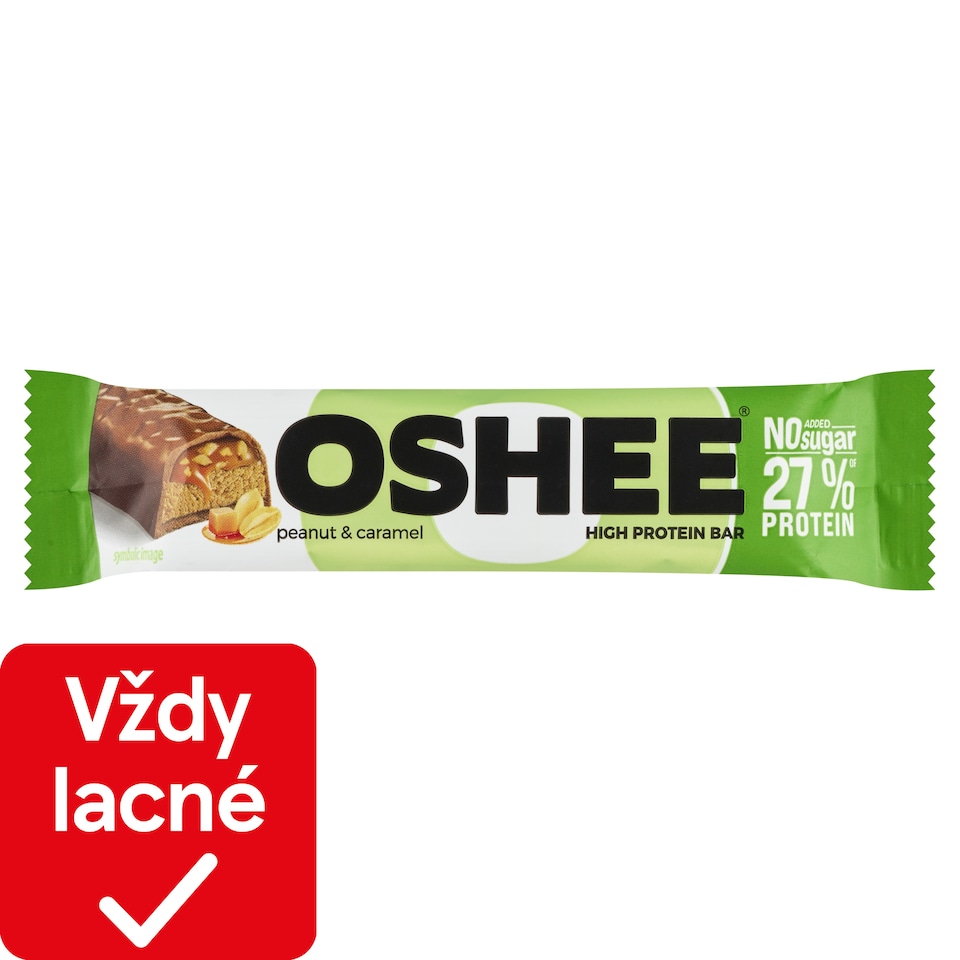 obrázok 1 z Oshee Tyčinka z mliečnej čokolády s arašidovou náplňou a náplňou s karamelovou príchuťou 49 g
