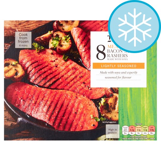 Tesco Meat Free 8 Bacon Style Rashers 150G Tesco Groceries