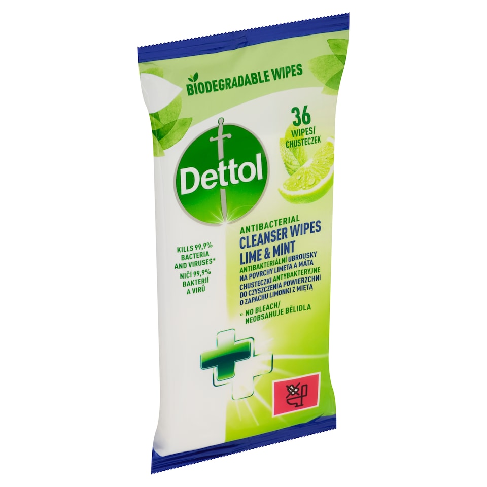 image 1 of Dettol Antibacterial Wipes for Surfaces Lime and Mint 36 pcs