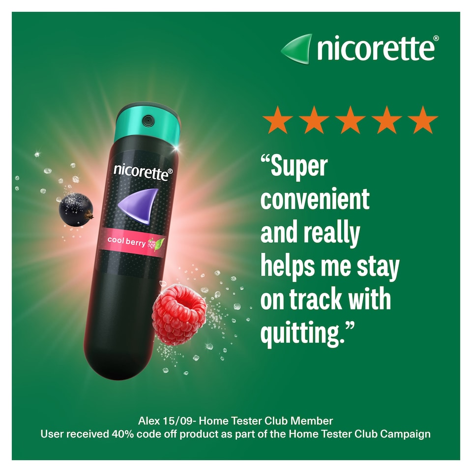 image 1 of Nicorette QuickMist Duo Nicotine Mouthspray - Cool Berry 13.2ml