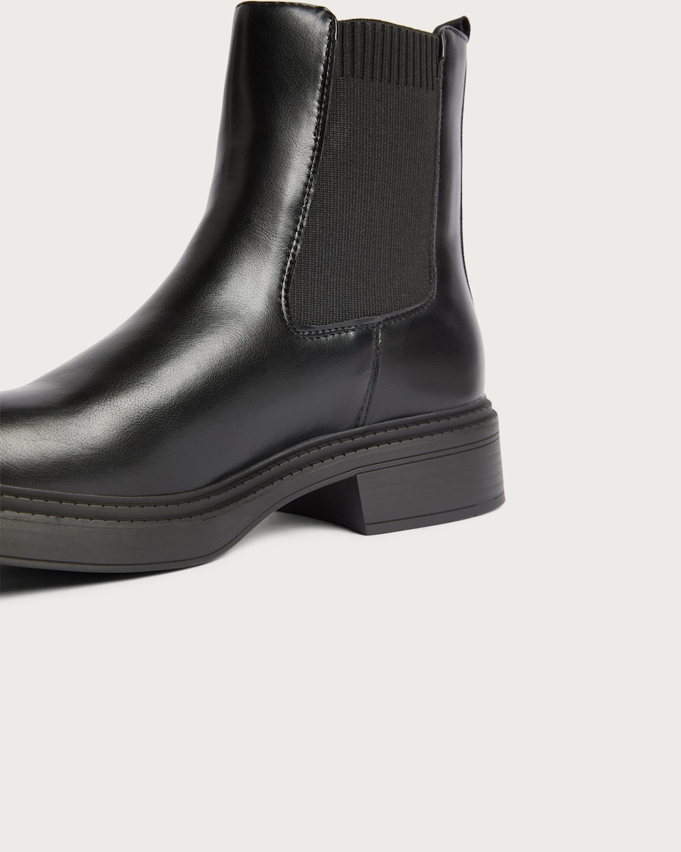 image 1 of F&F Faux Leather Chelsea Ankle Boots in Black