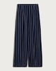 image 4 of The F&F Edit Linen Rich Striped Super Wide Leg Trousers in Navy