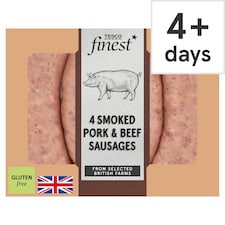 Tesco Finest 4 Smoked Pork & Beef Sausages 440g