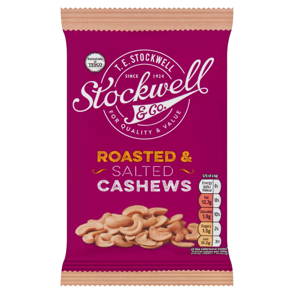 Stockwell & Co Roasted & Salted Cashews 125G