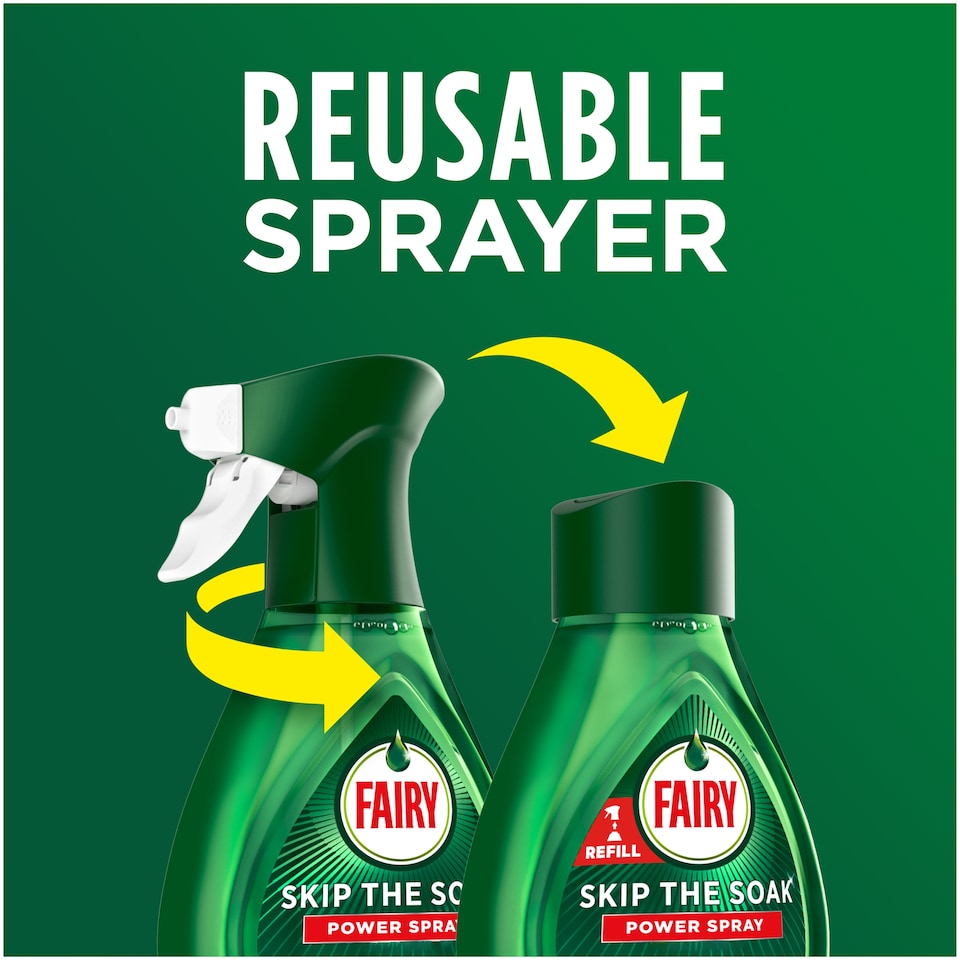 image 1 of Fairy Skip The Soak Power Spray and Refill Fresh 2x500ml