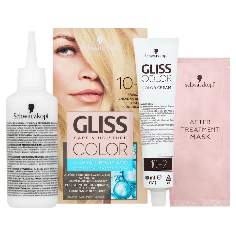 Schwarzkopf Gliss Color tartós hajfesték 10-2 Természetes hűvös szőke 1. kép