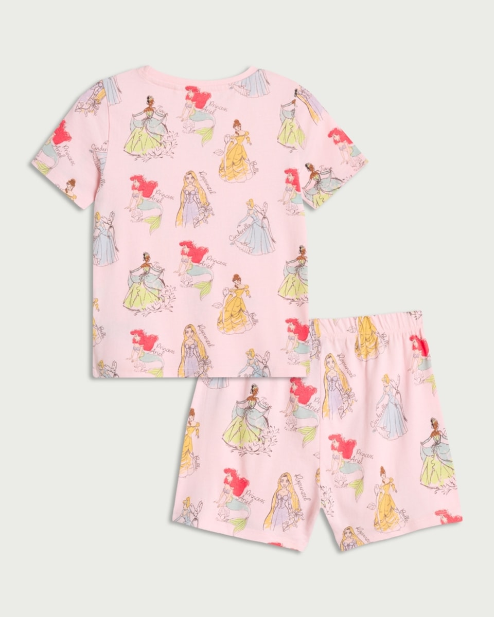 image 1 of Disney Princess 2-Piece Pure Cotton Shorts Pyjama Set in Multi