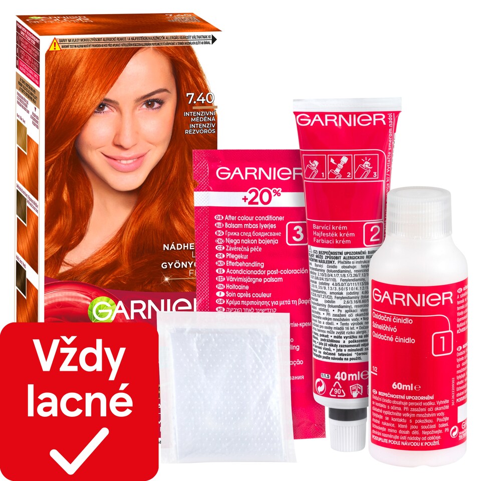 Garnier Color Sensation 7 .40 Intenzívna medená, 60 +40 +12 ml