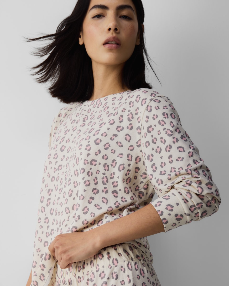 image 1 of F&F Textured Animal Print Pyjama Set in Neutral