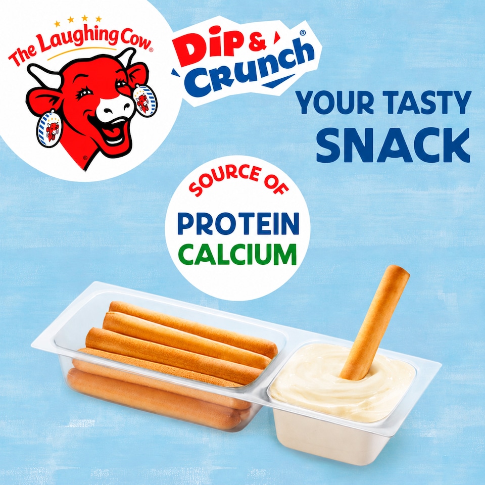 image 1 of The Laughing Cow Original Dip & Crunch x4 140g