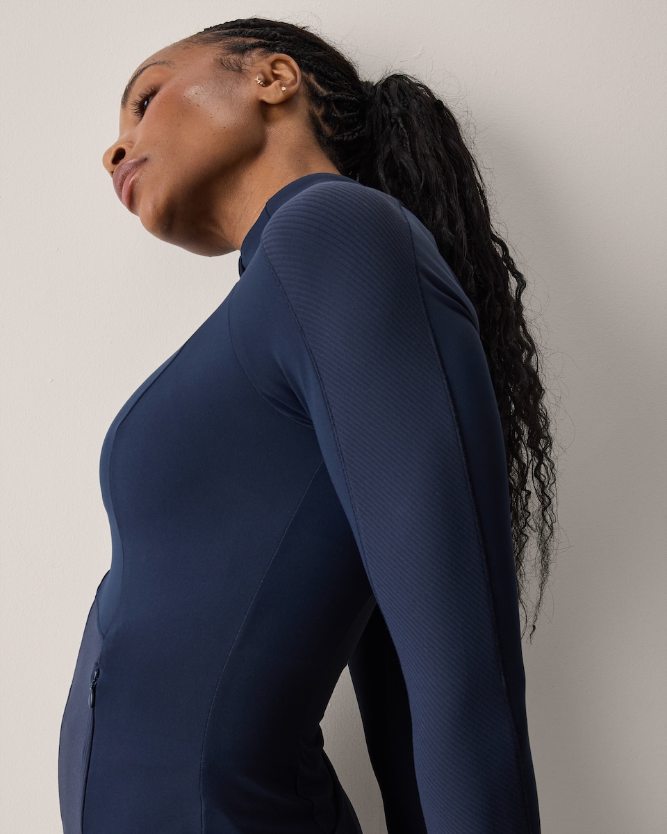 image 1 of F&F Active EVERYHOUR Zip Front Jacket in Navy
