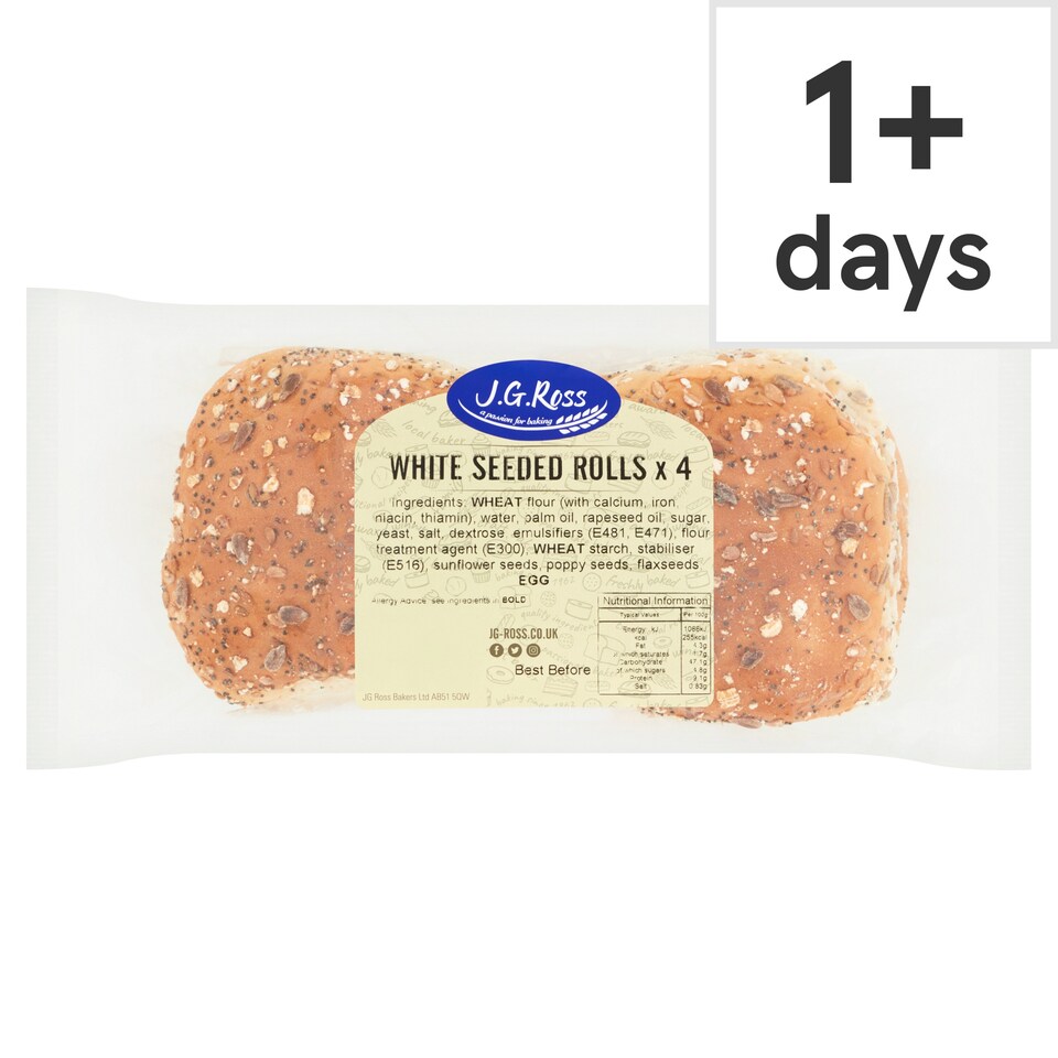 J.G. Ross White Seeded Rolls 4 Pack