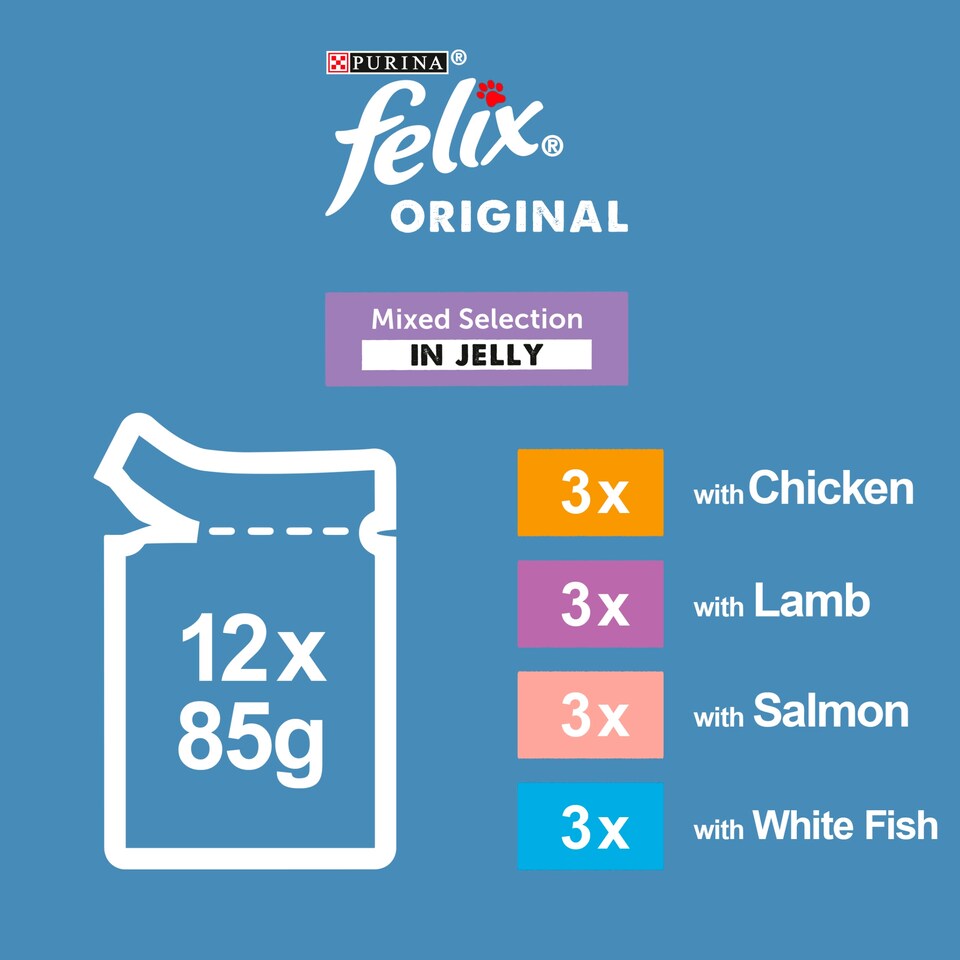 image 1 of FELIX ORIGINAL Senior Mixed Selection in Jelly Wet Cat Food 12x85g