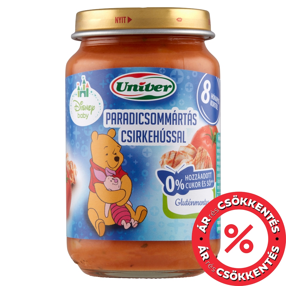 Univer paradicsommártás csirkehússal bébiétel, 8 hónapos kortól 163 g