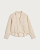 image 4 of The F&F Edit Button Up Drawstring Hem Shirt in Cream