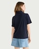 image 2 of The F&F Edit Pure Cotton Tie Neck T-Shirt in Navy