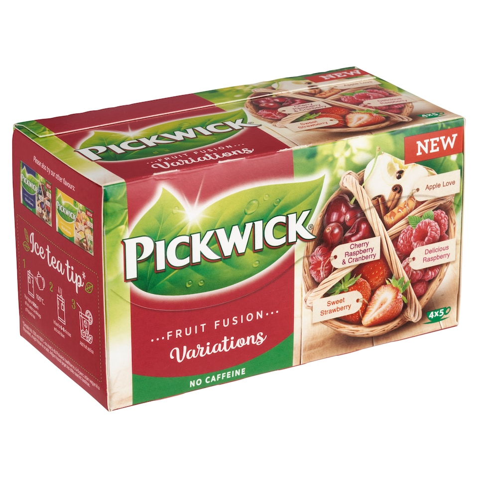 Pickwick Fruit Fusion Selection of Fruit Teas and Fruit-Herbal Tea 20 pcs 38.75g