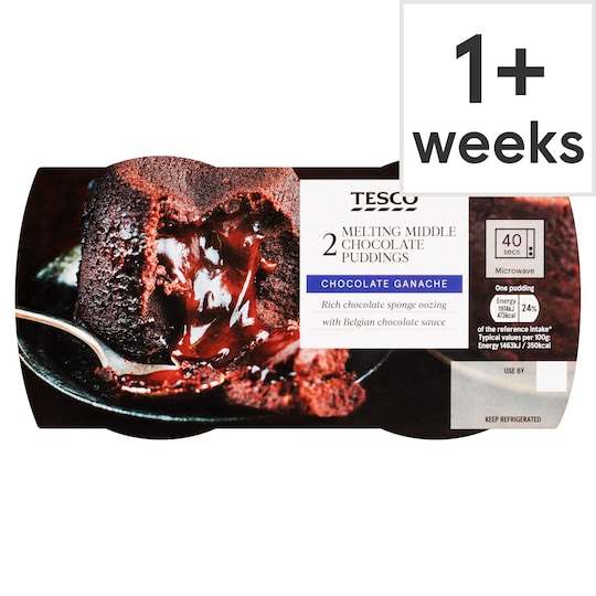 Tesco Melting Midle Chocolate Sponge Pudding 2 X 135G Tesco Groceries