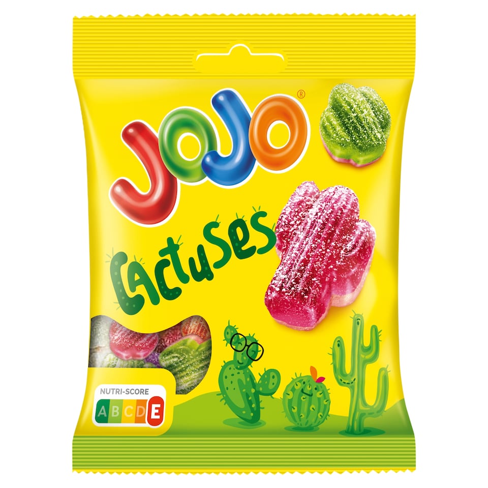 Jojo Savanyú Kaktusz, vegyes gyümölcsízű gluténtmentes gumicukorka 80 g