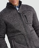 image 2 of F&F Fleece Snit Textured Zip Pocket Jacket in Grey