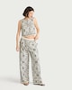 image 1 of The F&F Edit Pure Cotton Embroidered Trousers in Cream