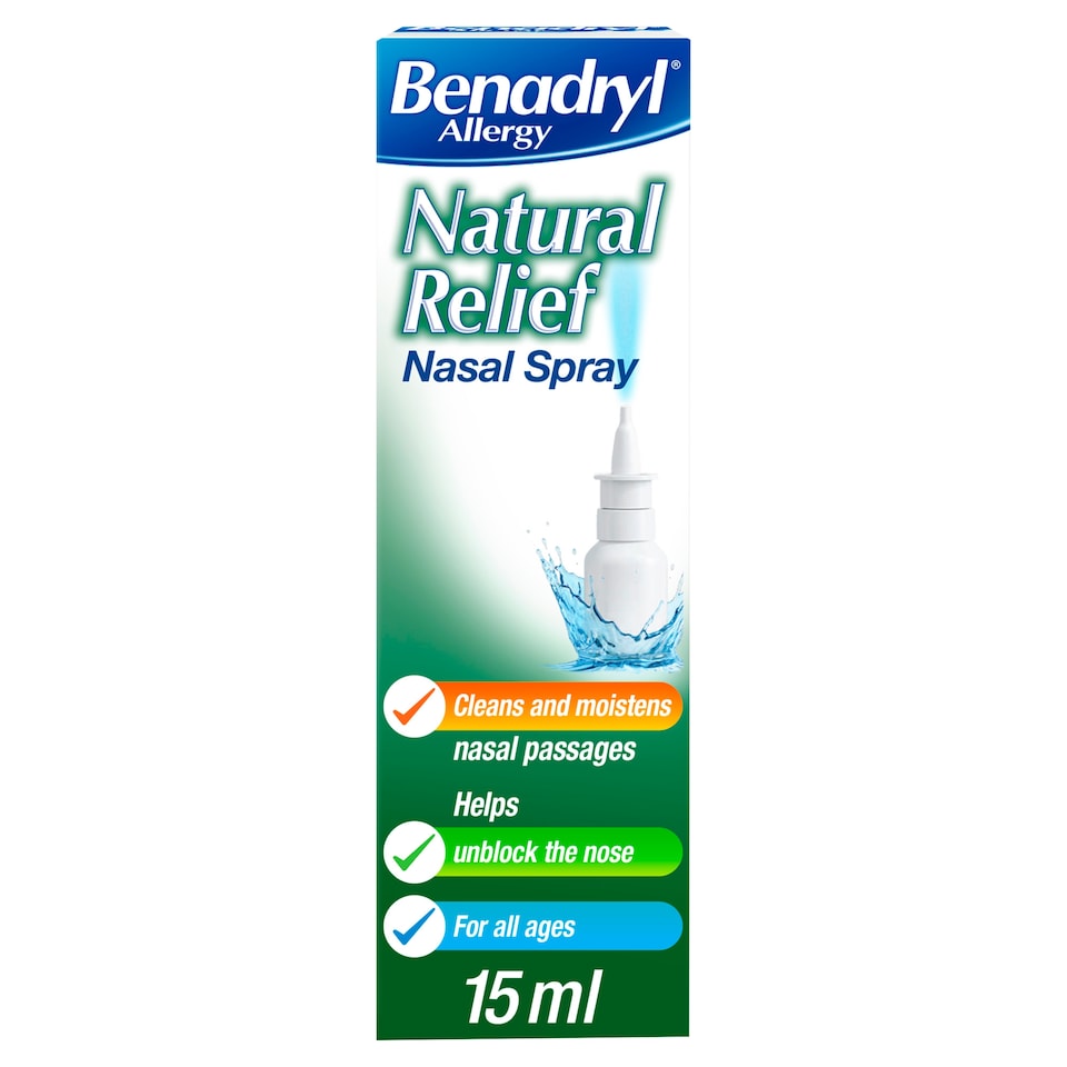 image 1 of Benadryl Allergy Natural Relief Nasal Spray 15ml
