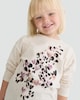 image 1 of F&F Girls Pure Cotton Foil Leopard Print Heart Print Top in Stone
