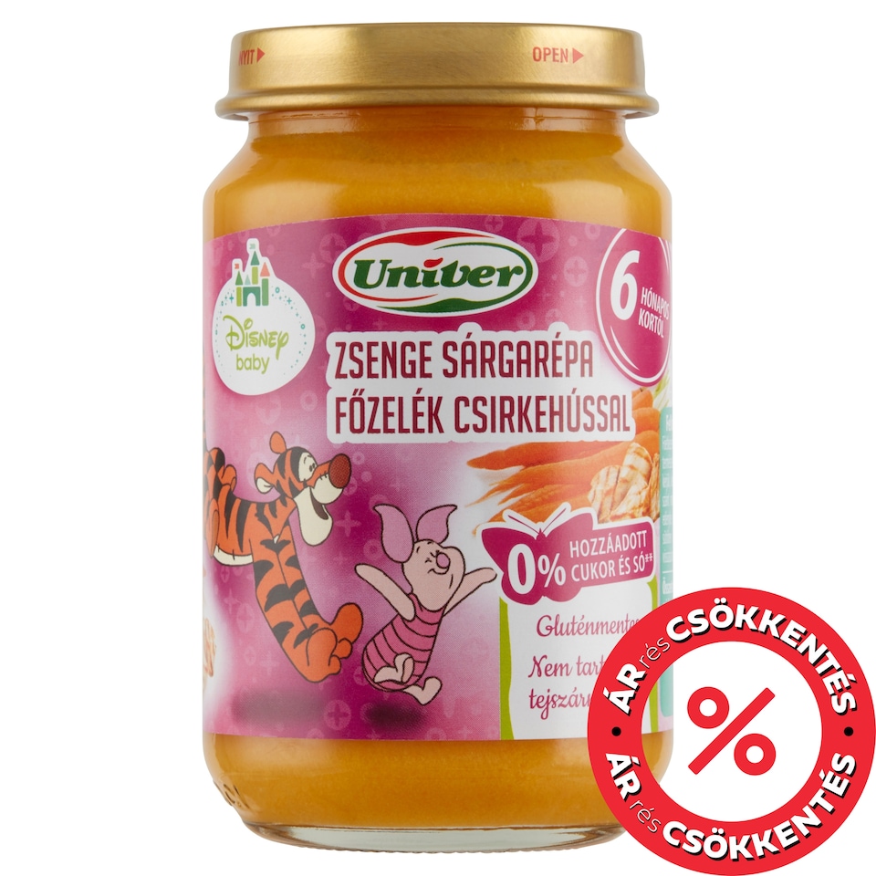 Univer zsenge sárgarépa főzelék csirkehússal bébiétel 6 hónapos kortól 163 g