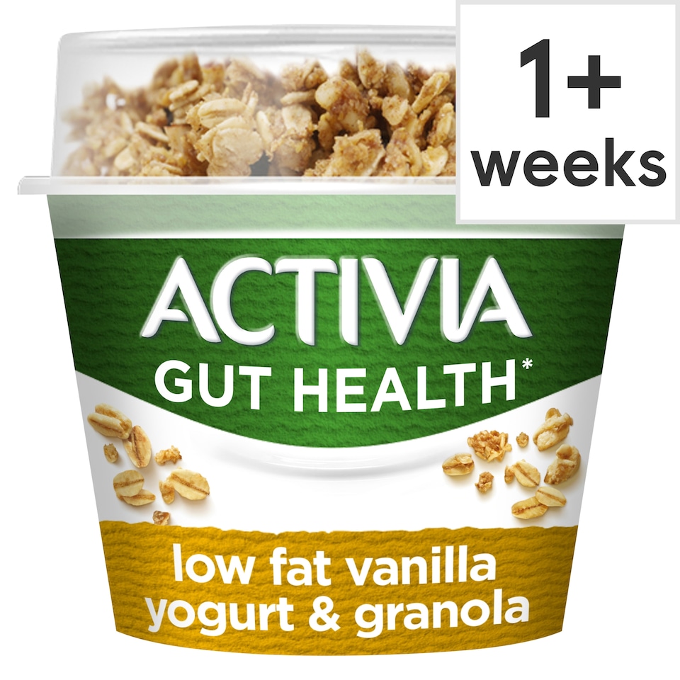 Activia Vanilla & Granola Low Fat Breakfast Pot Topper Gut Health Yoghurt 165g