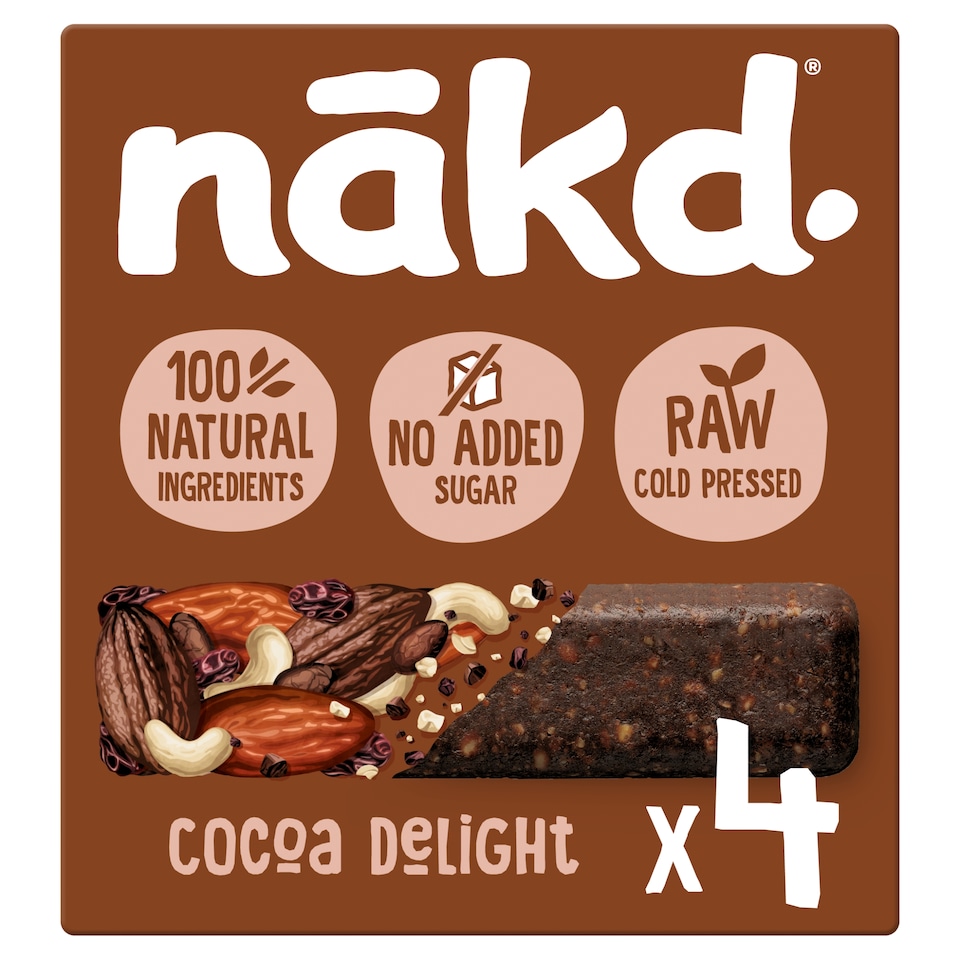 image 1 of Nakd Cocoa Delight Bars - Fruit, Peanut 4 Pack 140g