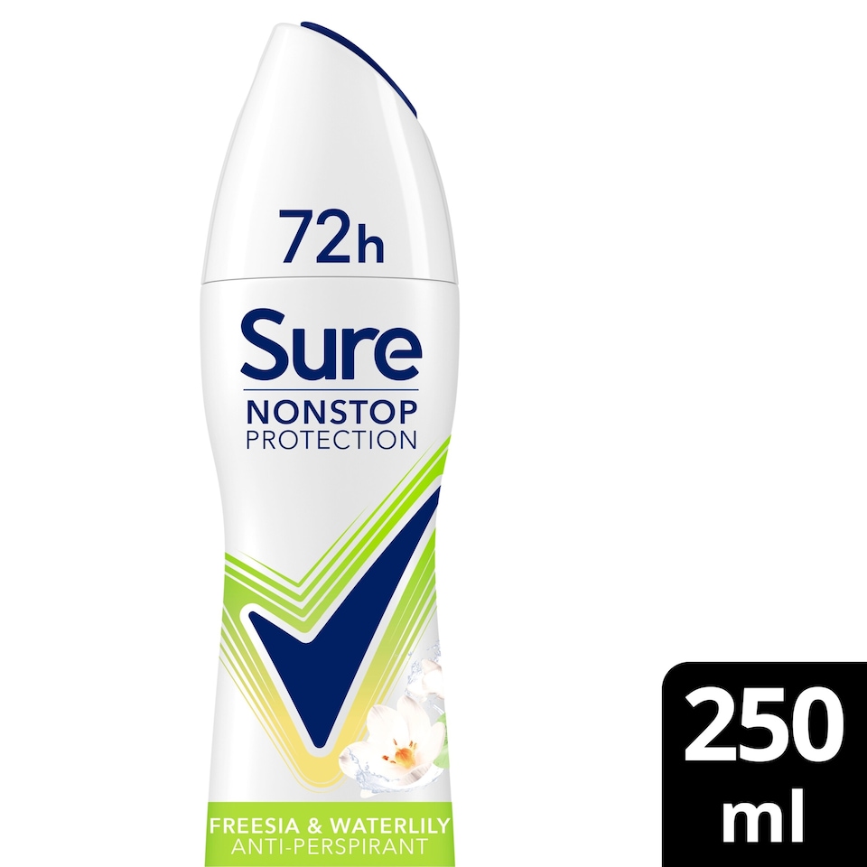 image 1 of Sure Nonstop Protection 72h Freesia & Water Lily Antiperspirant Deodorant 250ml