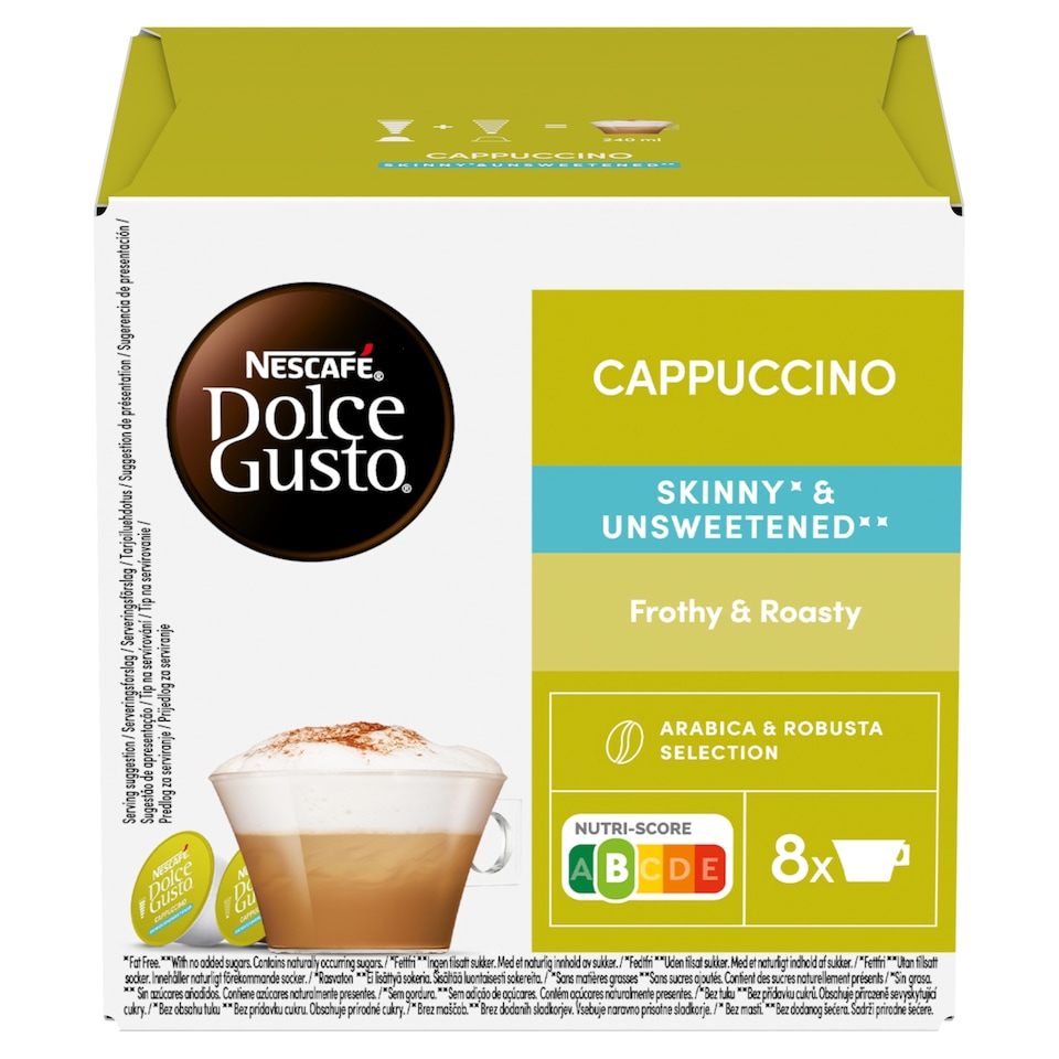 Obrázek 1 pro produkt NESCAFÉ Dolce Gusto Cappuccino Skinny Unsweetened - kávové kapsle - 16 ks