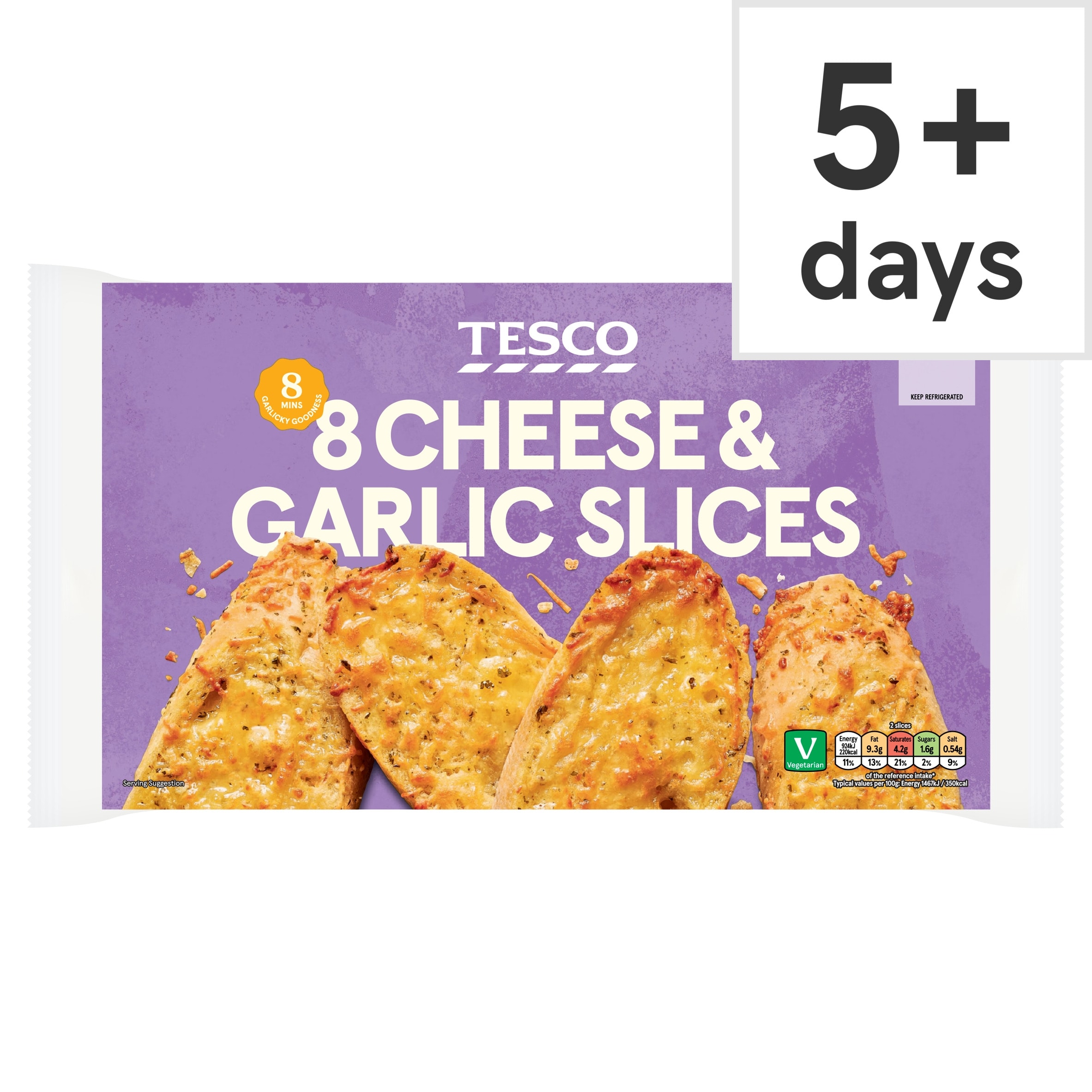 Tesco 8 Cheese & Garlic Slices 260g