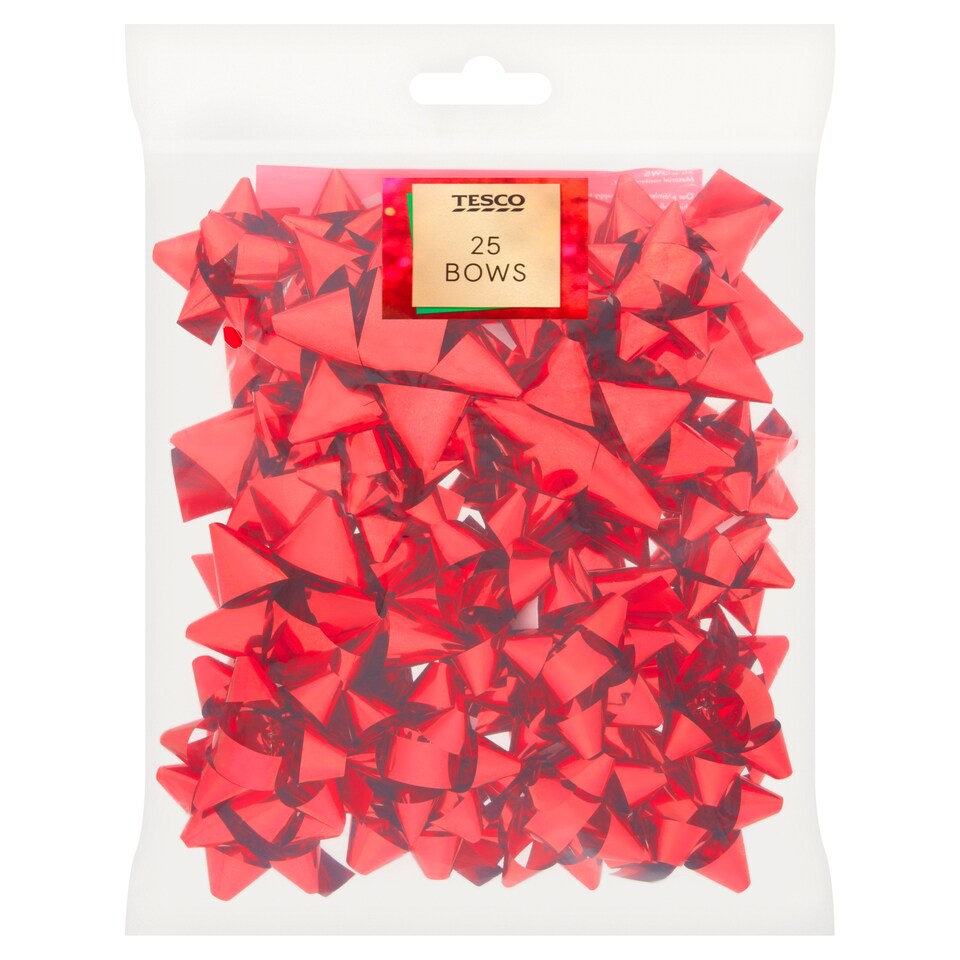 Tesco 25 Pack Red Pet Bows