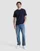 image 2 of The F&F Edit Cotton Rich Ribbed Short Sleeved T-Shirt in Navy