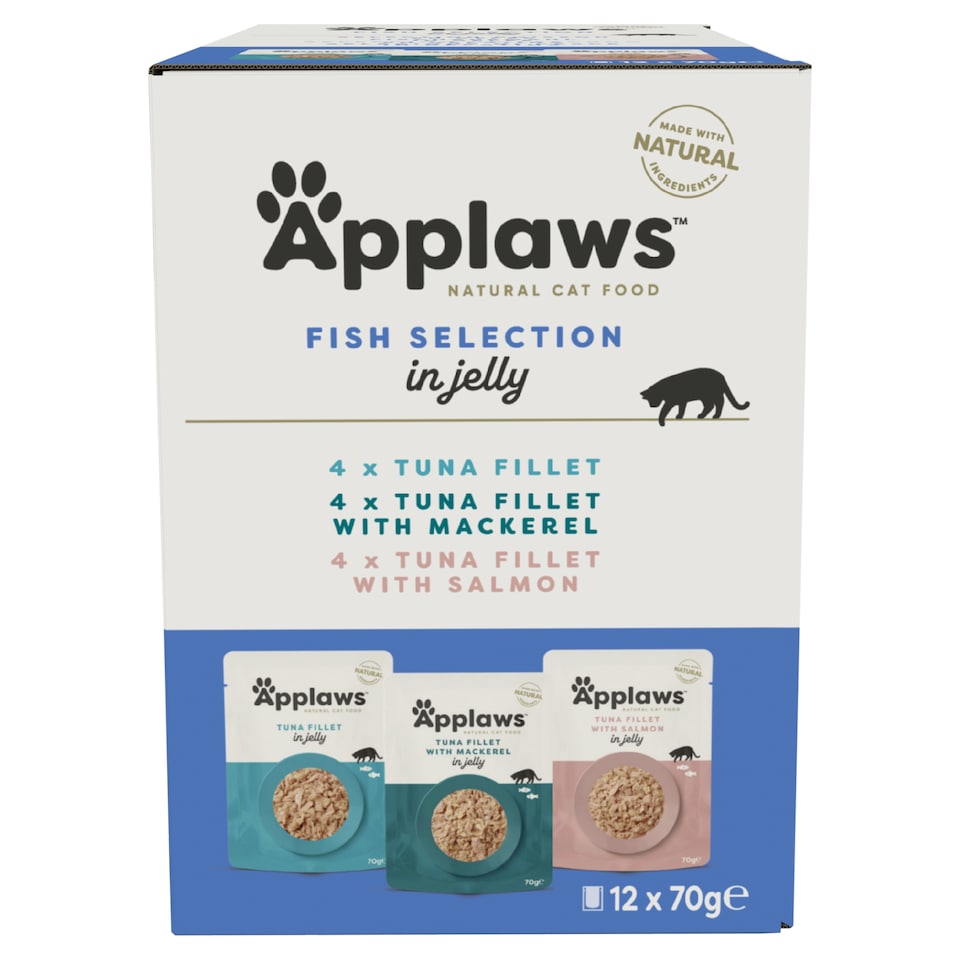 image 1 of Applaws Natural Wet Cat Food Fish Selection in Jelly Pouches 12 x 70g