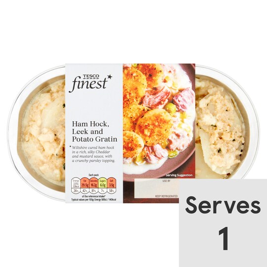 Tesco Finest Ham Hock Leek & Potato Gratin 400G Tesco Groceries