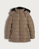 image 5 of F&F Faux Fur Trim Hooded Shower Resistant Puffer Coat in Khaki