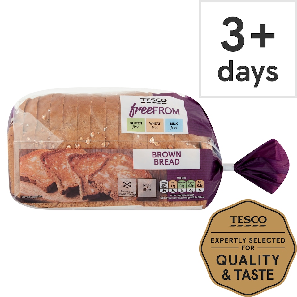 Tesco Free From Brown Sliced Bread 550g