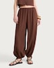 image 3 of F&F Tie Hem Co-ord Trousers in Brown
