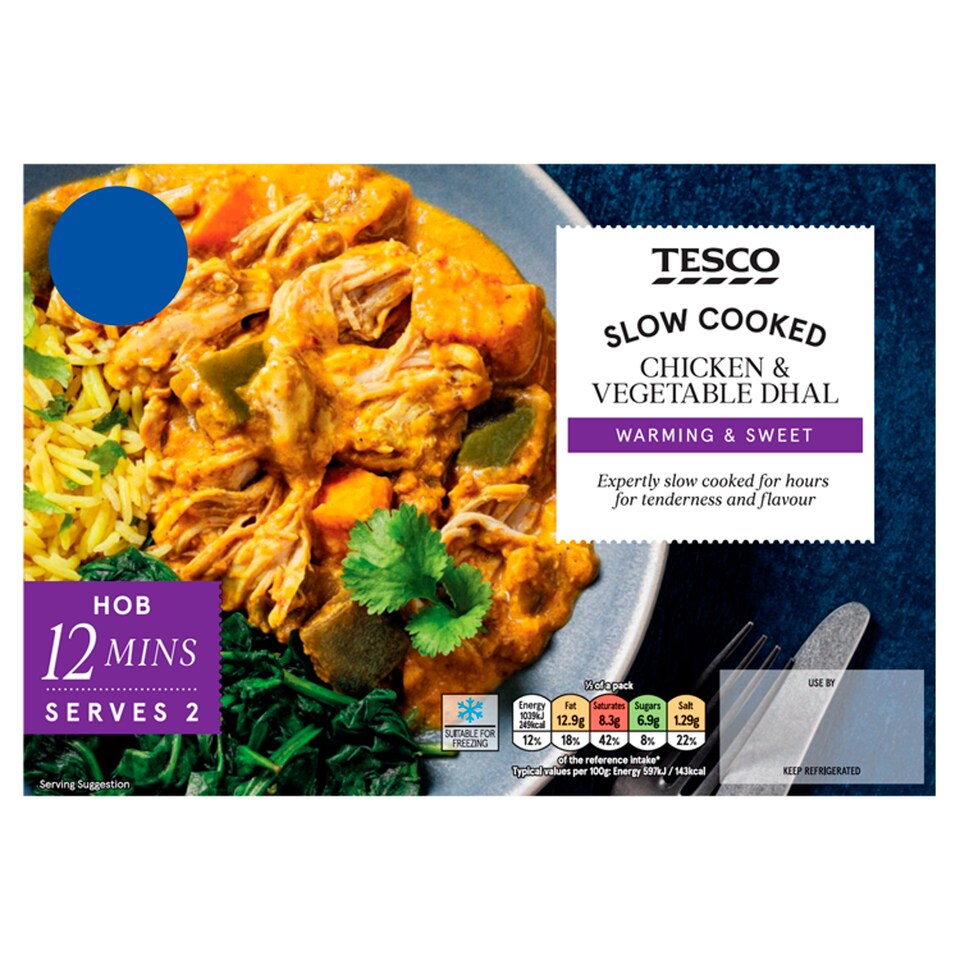 Tesco Slow Cooked Chicken & Vegetable Dhal 420G Tesco Groceries