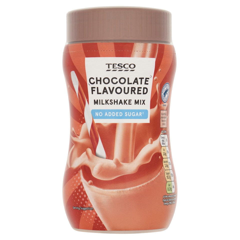 Tesco No Added Sugar Chocolate Flavoured Milkshake Mix 300G