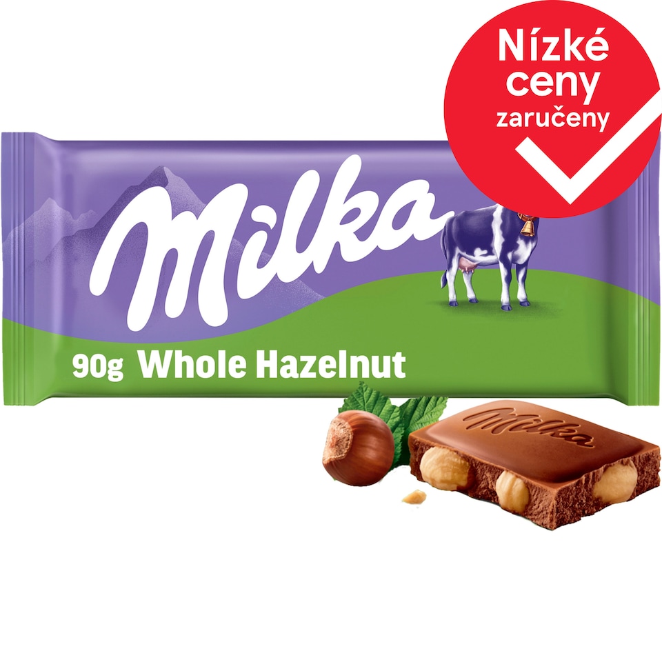 Milka čokoláda Oříšková mléčná s celými ořechy 95g