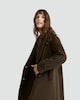 image 3 of F&F Double Breasted Long Coat with Wool in Khaki
